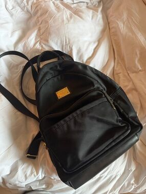 Calvin Klein mini Nylon and Leather Backpack with Gold Accent